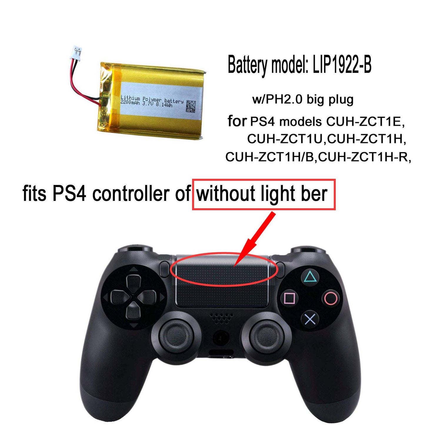 AOLIKES PS4 Controller Battery 3.7v 2200mAh Replacement for Sony PlayStation 4 DualShock 4 Wireless Controller CUH-ZCT1E CUH-ZCT2E CUH-ZCT1U CUH-ZCT2U