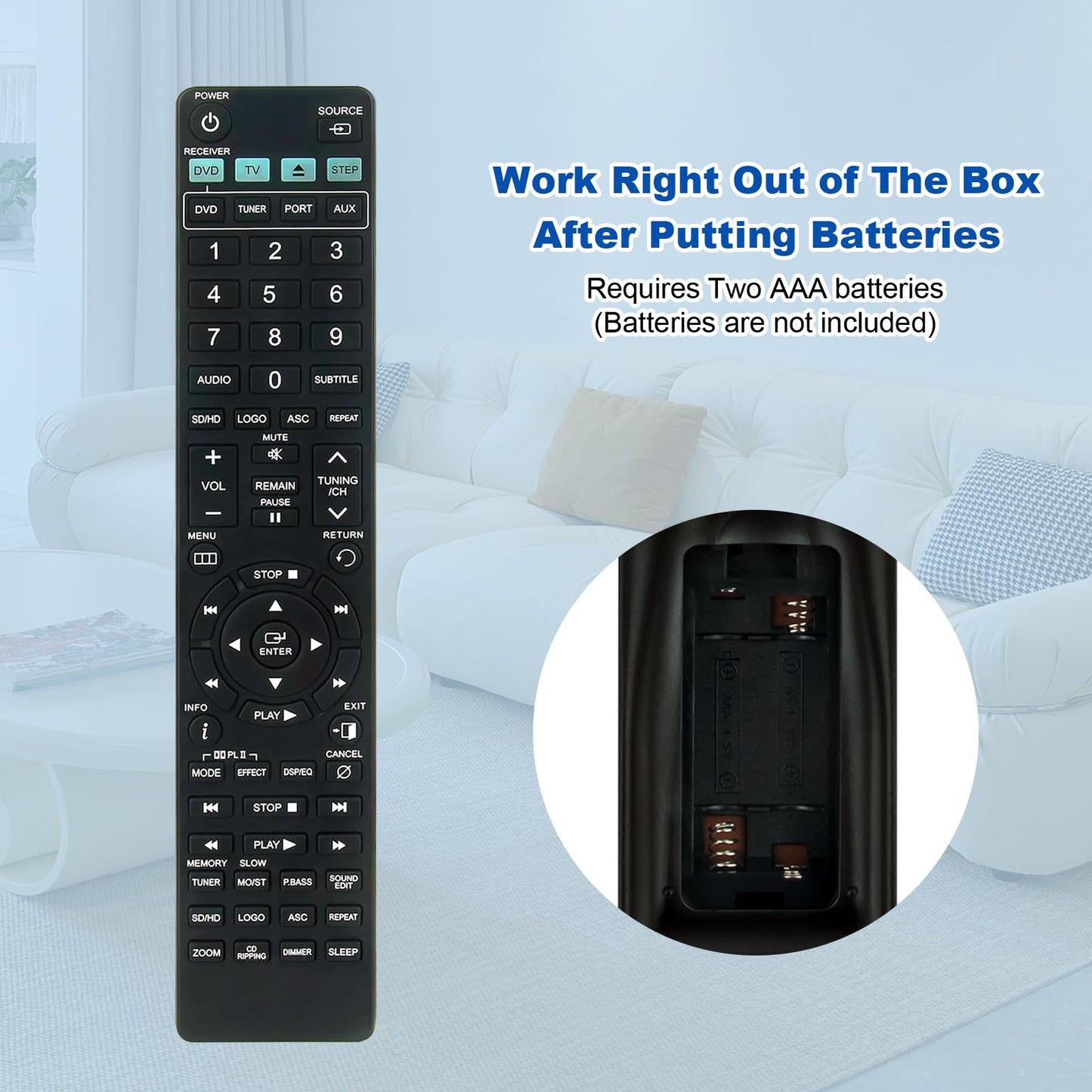 AH59-02131F Replaced Remote fit for Samsung CD DVD Home Theater System Player HTTZ322 HTTZ322T HTTZ322T/XAA HTTZ322T/XAC HTTZ325 HTTZ325T/XSA HTTZ422