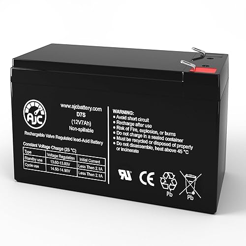 AJC Battery Compatible with Leoch DJW12-7.2 12V 7Ah Sealed Lead Acid Battery