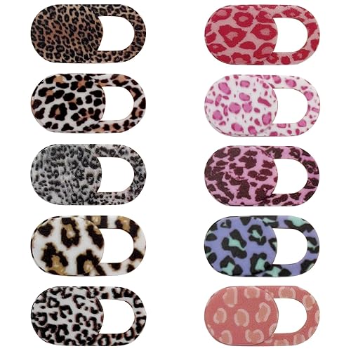 Leopard Print Webcam Cover Slide, Stylish Camera Privacy Blocker for Laptops, Phones & Tablets, Ultra-Thin Multi-Color Webcam Protection