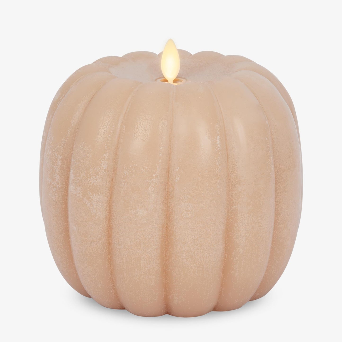 Luminara Tall Pumpkin Figural Flameless Flickering Moving Flame LED Candle (5.7" x 5.5"), Chalky Finish Real Unscented Wax, Time Function (Irish