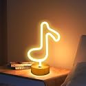Led Music Notes Shaped Neon Lights Decor Light Led Night Light Wall Table Decor Battery Operated Creative Lighting Lamps for Christmas Wedding Sign