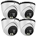 MWRCTV 4K 8MP Security Audio Dome Camera Smart Dual Lights PoE Turret IP Camera Outdoor Indoor,2.8mm Wide Angle Lens,AI Human Detection,Color Night