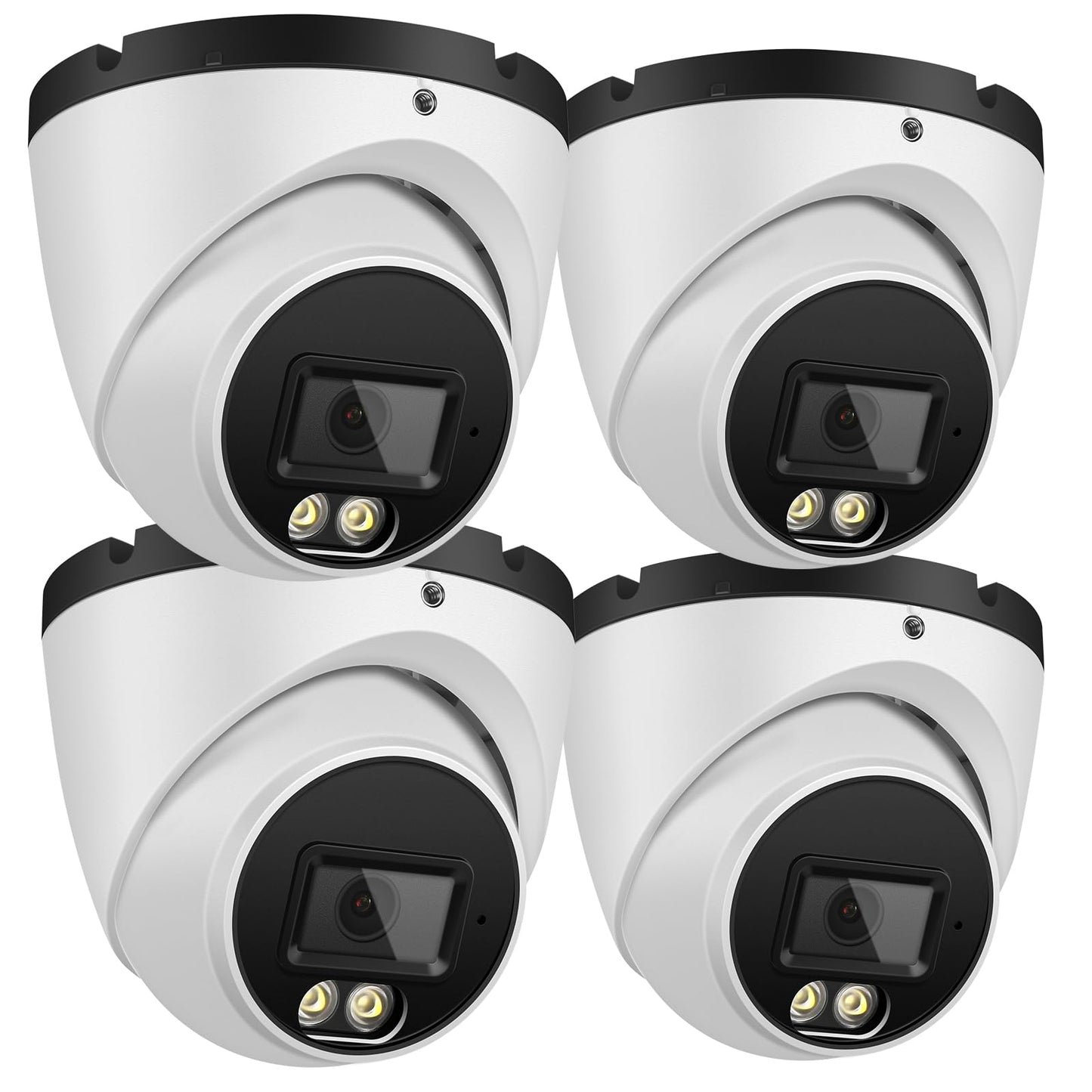 MWRCTV 4K 8MP Security Audio Dome Camera Smart Dual Lights PoE Turret IP Camera Outdoor Indoor,2.8mm Wide Angle Lens,AI Human Detection,Color Night