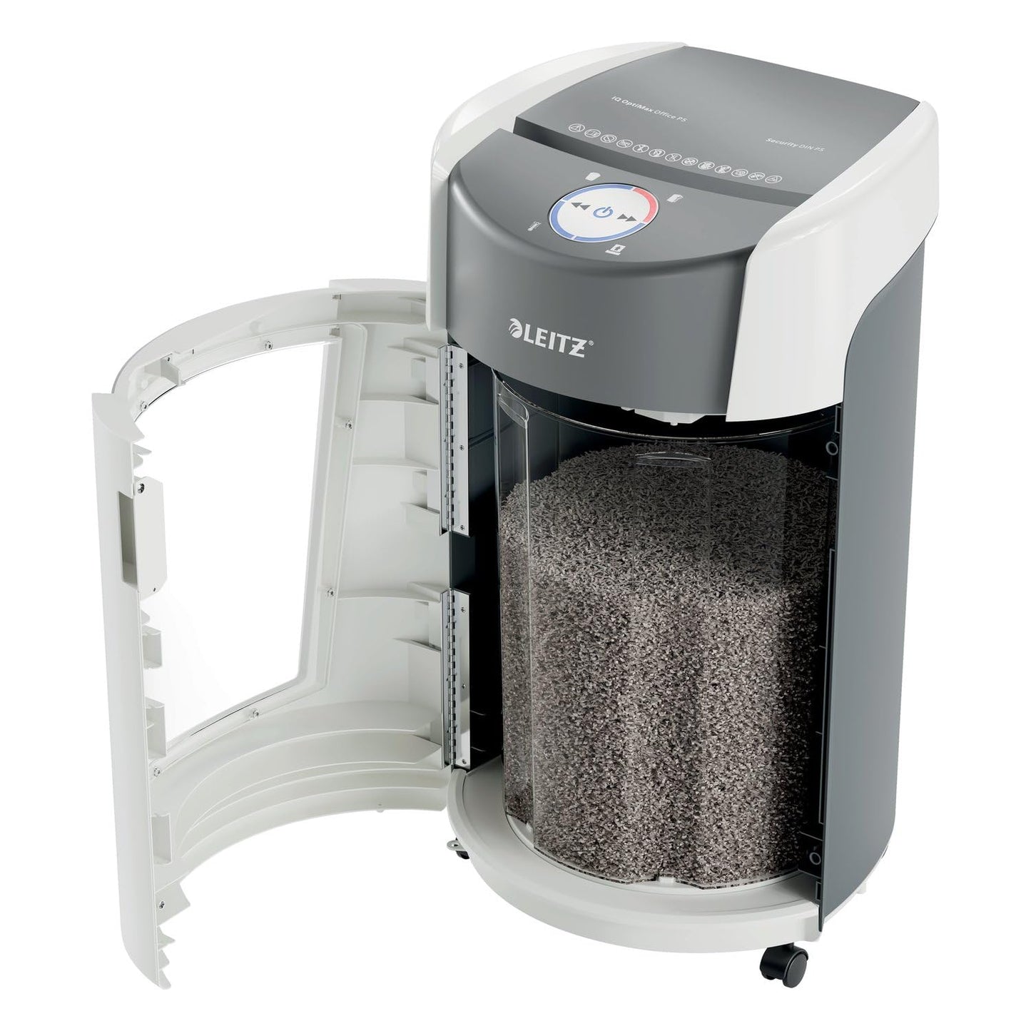 Leitz IQ OptiMax Paper Shredder, Micro Cut, 10 Sheet, 9 Gallon Bin, P5 Security, Ultra Quiet 10-Second Shredding, Office Home (WSM350039)