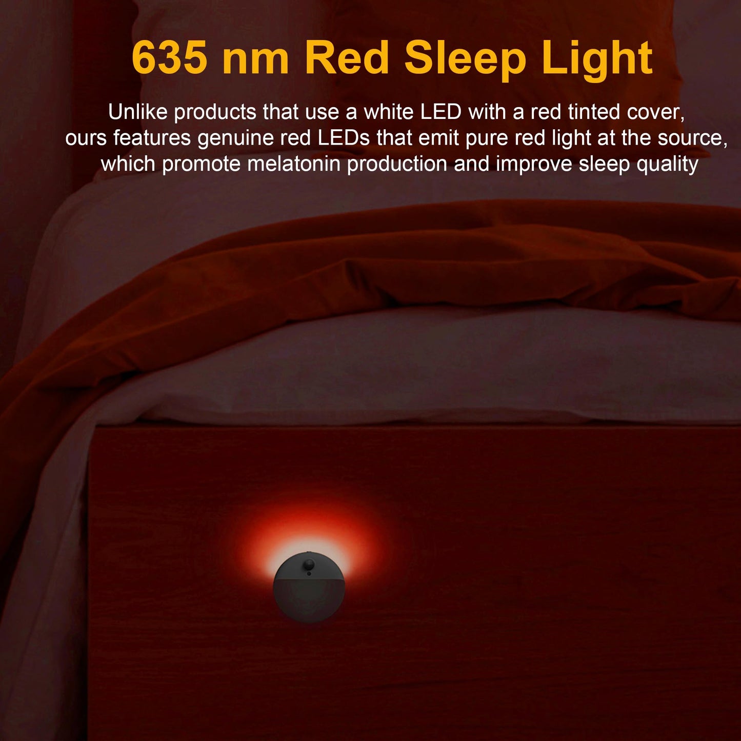 YUNLEX 2 Pack Red Night Light, Battery Operated Night Light, 2.6" Small Sticky Lights, Dimmable Motion Sensor Light, 3 Light Modes, Portable LED