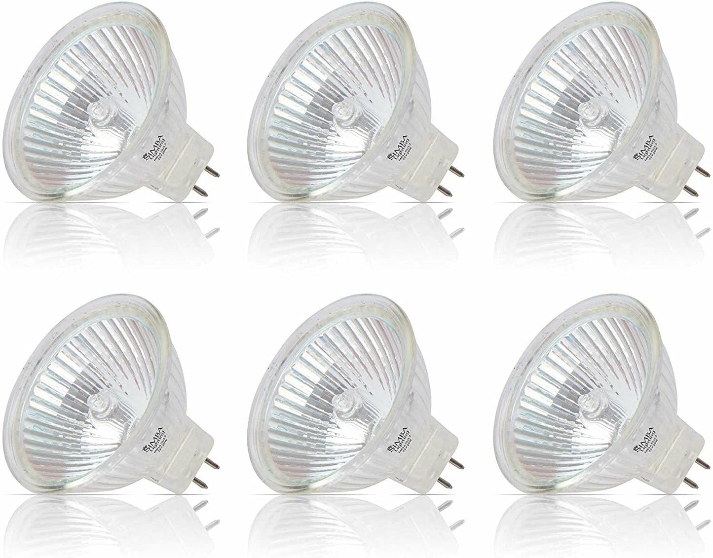 Simba Lighting Halogen MR16 20W 12V Light Bulbs, GU5.3 Base, 2700K, 6 Pack