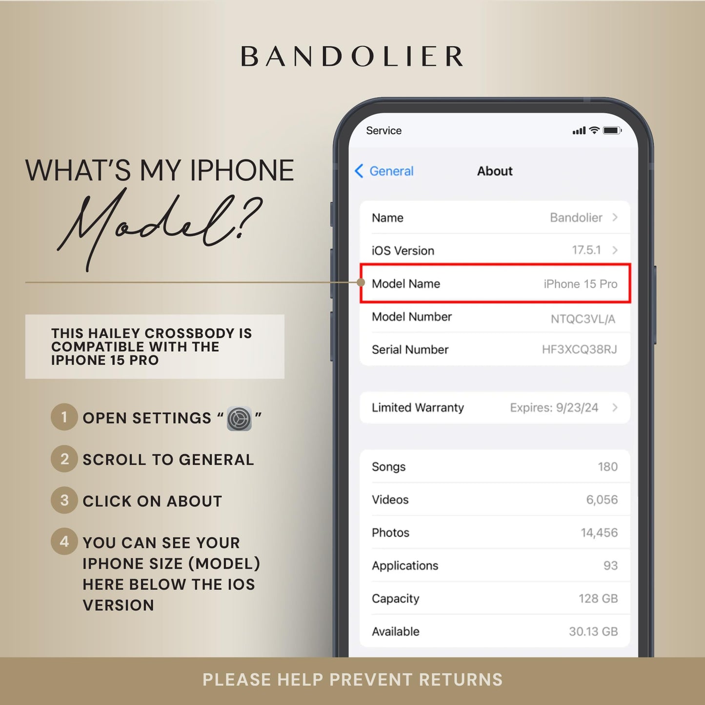 Bandolier Hailey Crossbody Wallet Phone Case for iPhone 14 Pro. 100% Genuine Pebble Leather with Silver Hardware. Adjustable & Removable Strap