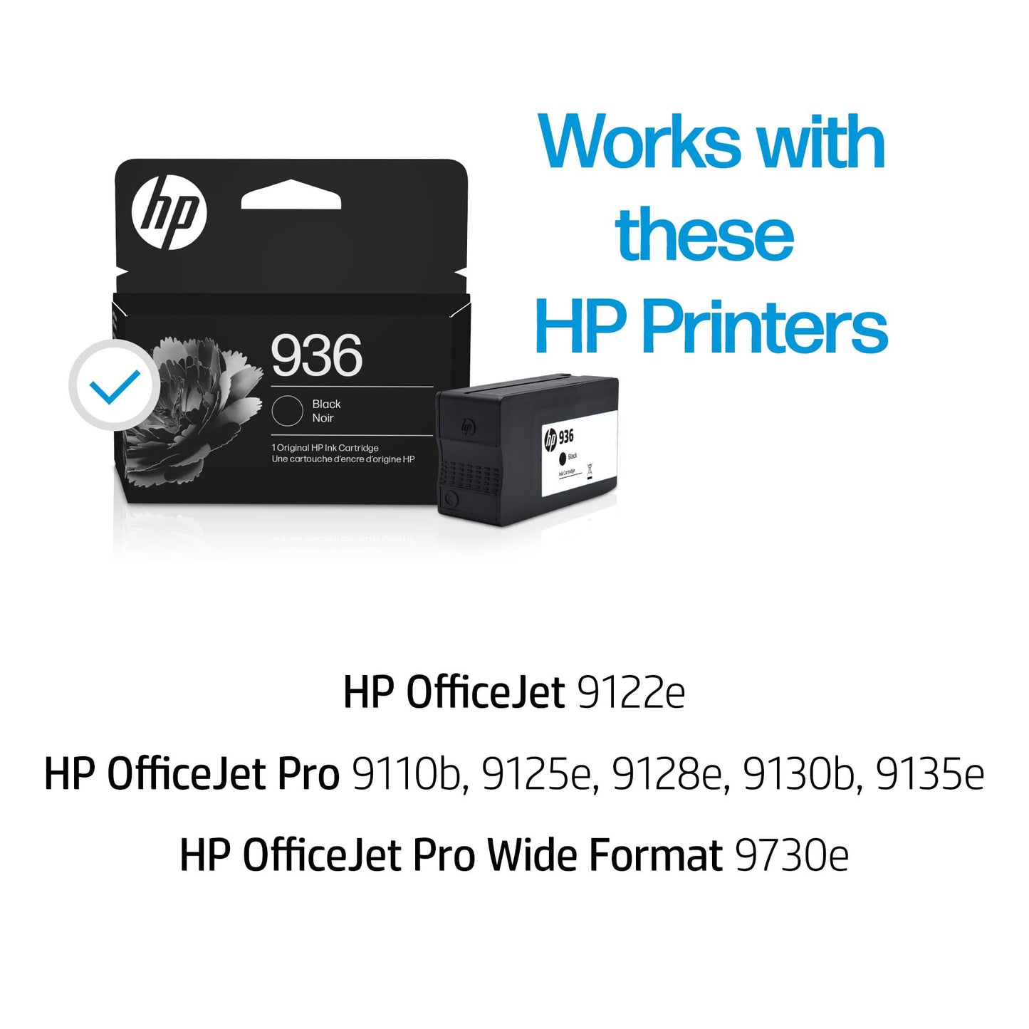 HP 936 Black Ink Cartridge | Works with OfficeJet 9120, OfficeJet Pro 9110, 9120, 9130 Series, Wide Format 9730 | Eligible for Instant Ink | 4S6V2LN