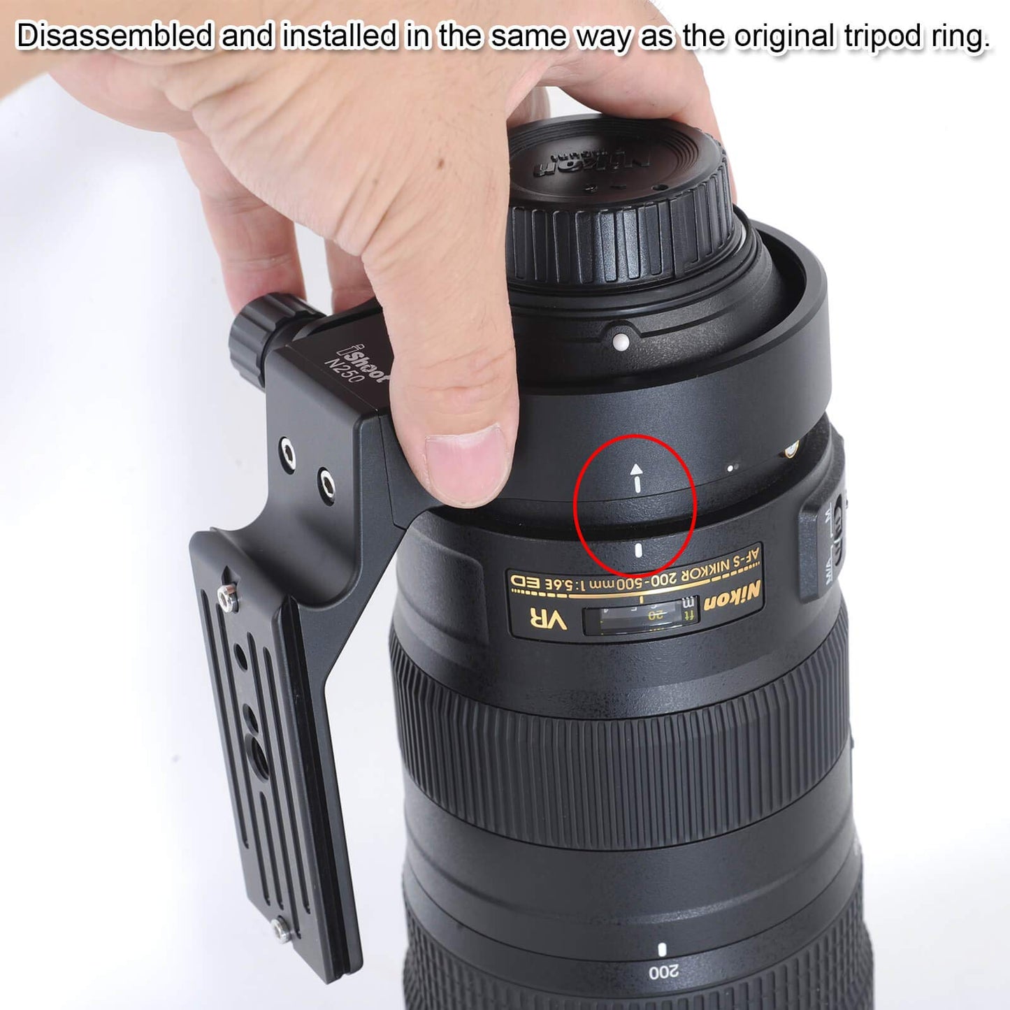 Camera Metal Replacement 79mm Lens Collar Tripod Mount Ring for Nikon AF-S NIKKOR 200-500mm f/5.6E ED VR Lens 20058, Built-in Arca-Swiss Type Quick