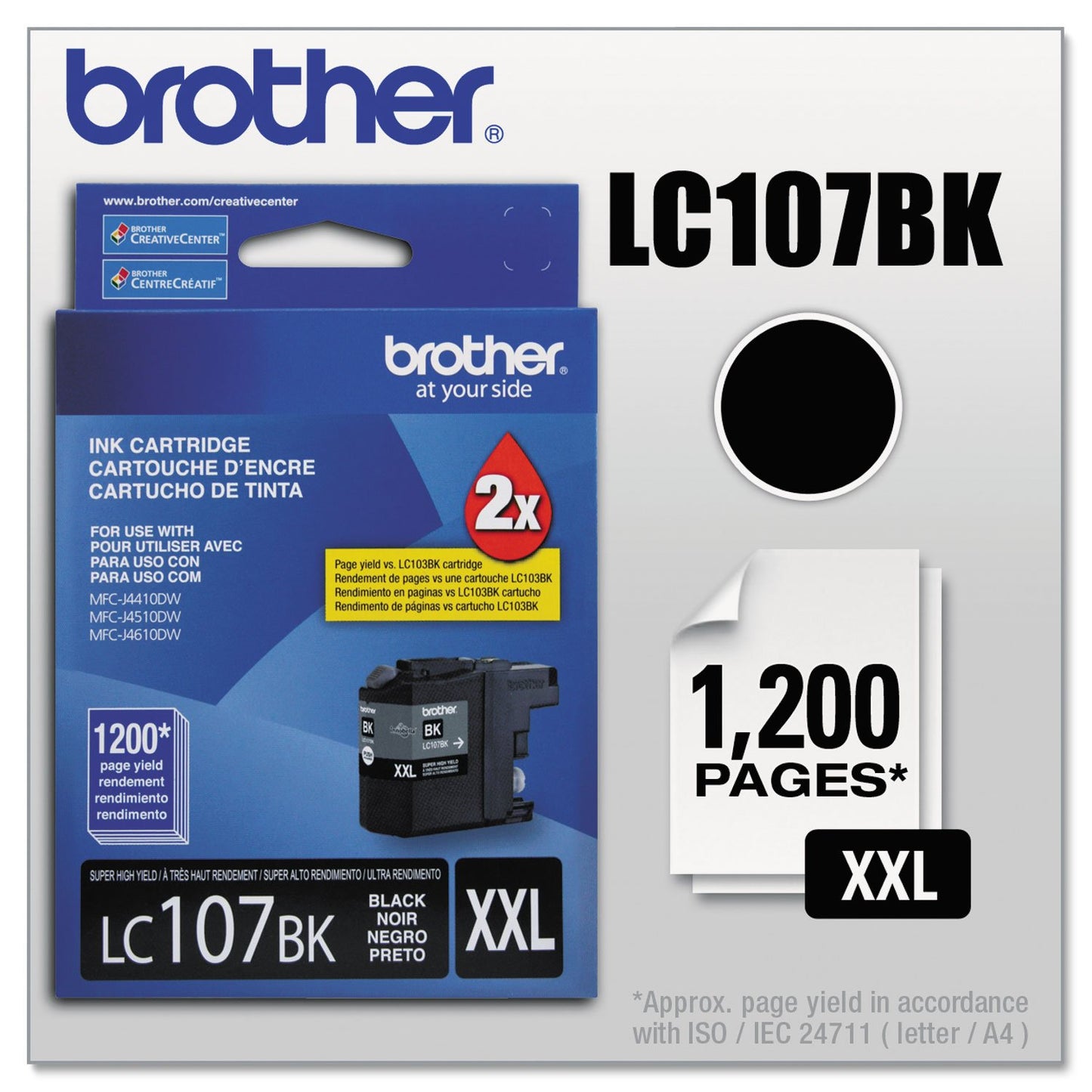 Brother LC107BK LC107BK Innobella Super High-Yield Ink, Black