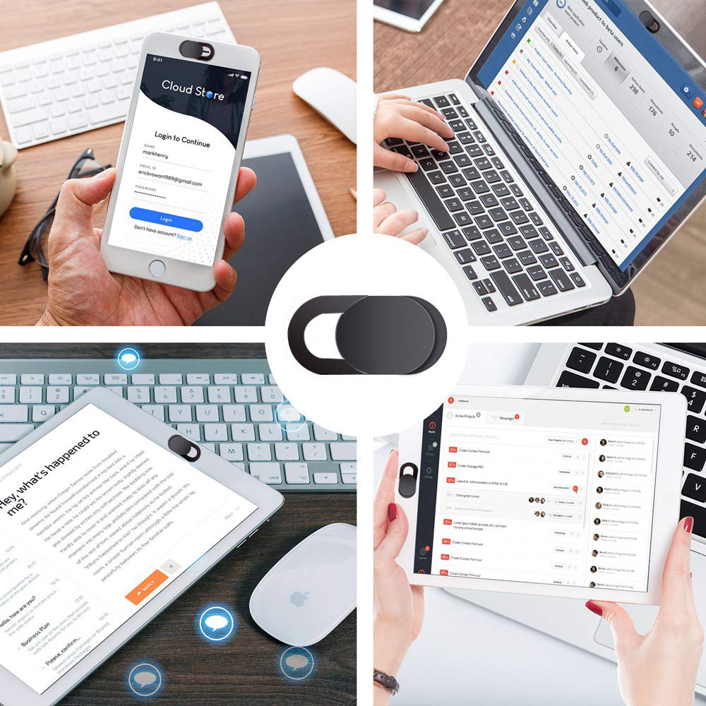 Camera Cover, Webcam Cover Slide, Ultra-Thin for Laptop, MacBook, PC, Cell Phone and More Accessories, Protect Your Privacy and Security, 6 PCS