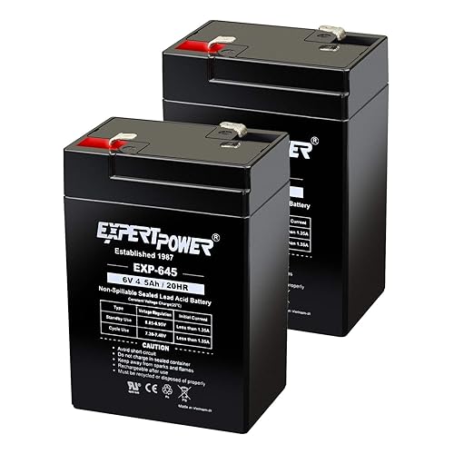 ExpertPower 6 Volt 4.5 Amp Rechargeable Battery (EXP645) 2 Pack