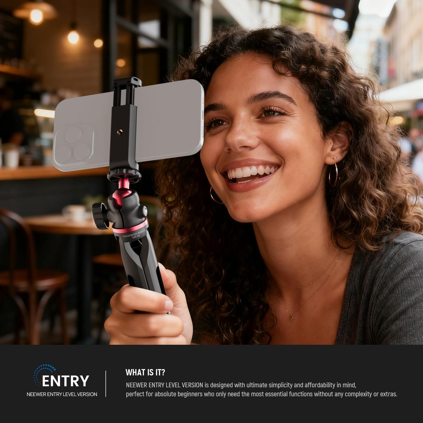 NEEWER Entry Level Version Mini Tripod for Camera, 360° Small Desk Portable DSLR Webcam Cell Phone Mount Holder Stand Selfie Stick Grip Compatible