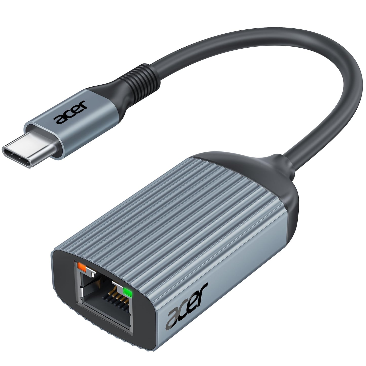 Acer USB C to Ethernet Adapter, Plug and Play RJ45 to Type C Network Dongle(Thunderbolt 3/4 Compatible), 1Gbps Aluminum USB-C LAN Adapter for Laptop