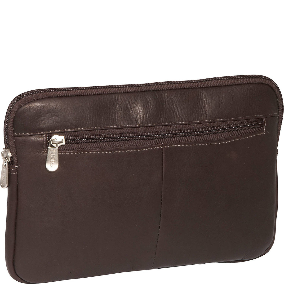 Piel Leather Mini Zip Laptop Sleeve, Chocolate, One Size