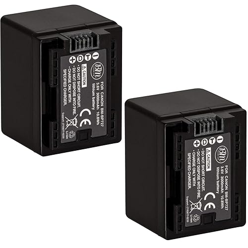 BM Premium 2 BP-727 Batteries for Canon Vixia HFR80, HFR82, HFR800, HFR70, HFR72, HFR700, HFR30, HFR32, HFR300, HFR40, HFR42, HFR400, HFR50, HFR52