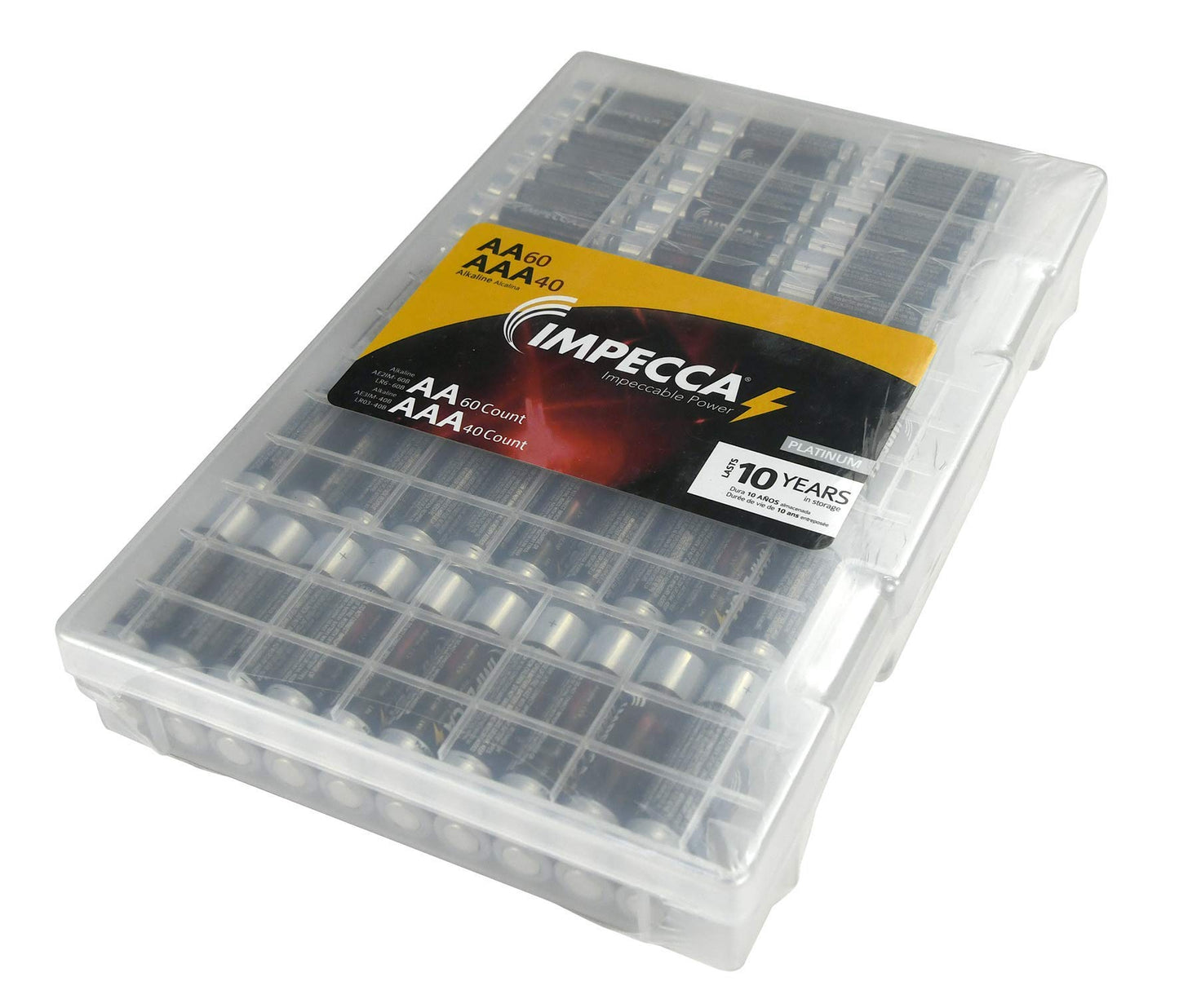 Impecca AA and AAA Batteries Combo Pack (100 Pack) High-Performance Alkaline Battery, AA 60 Count AAA 40 Count, Leak-Resistant, and Long-Lasting…