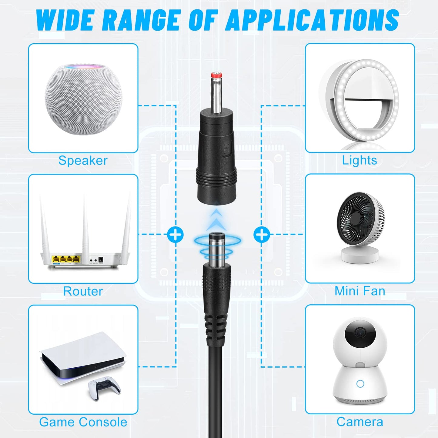 FARSENSE USB to DC 12V Step Up Power Cable (3ft), DC Jack 5.5 x 2.5mm (3.5 x 1.35mm) USB Boost Converter with LED Indicator