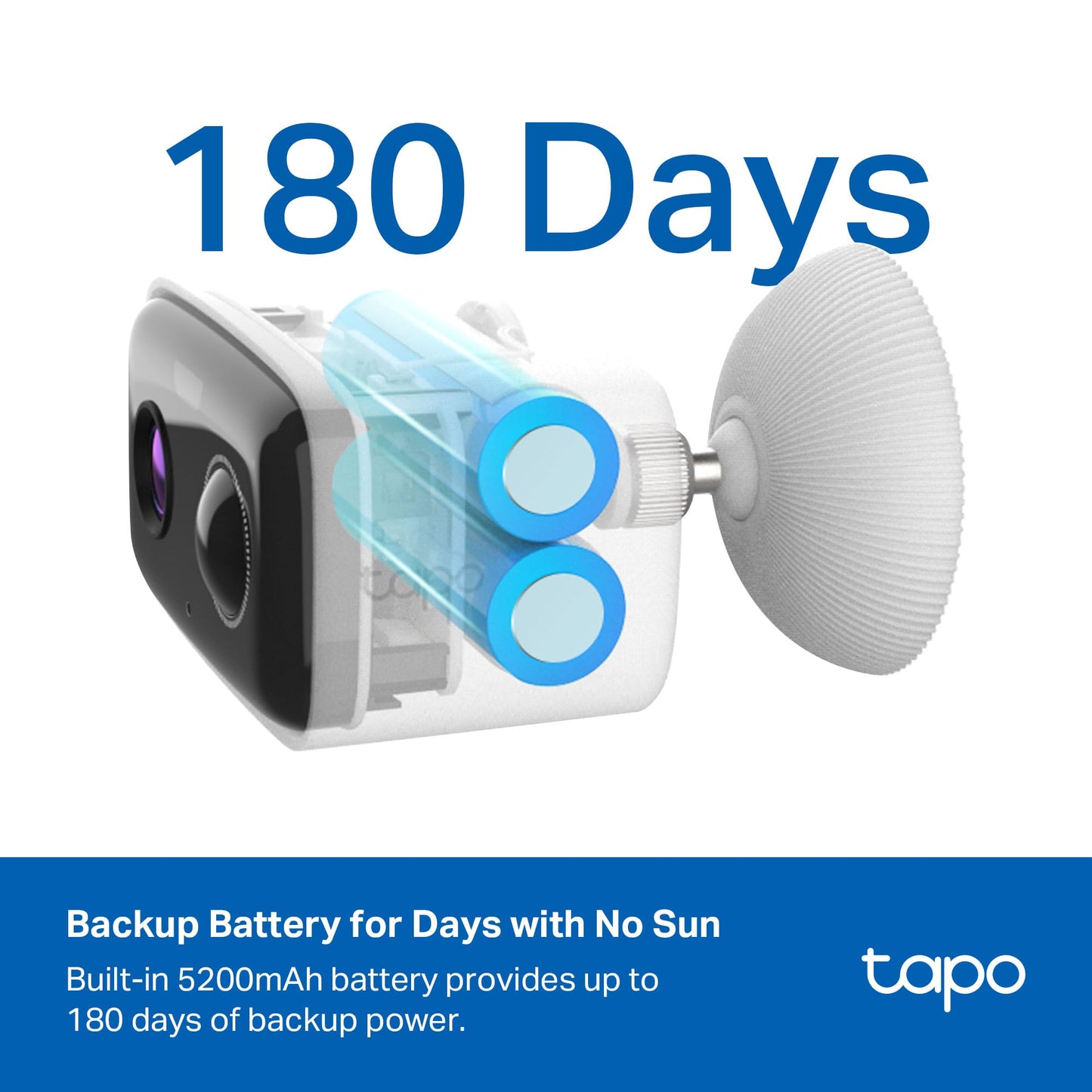 Tapo TP-Link C400 KIT Outdoor Battery Camera w/Solar Panel Base, Wireless, 1080P, Free Person/Vehicle Detection, SD/Cloud Storage, Color Night Vision