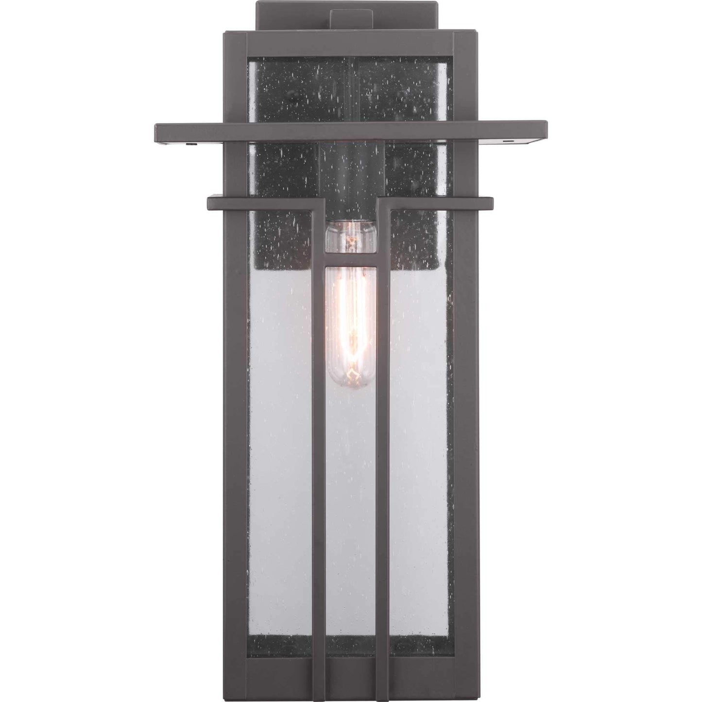 Progress Lighting Boxwood Collection 1-Light Clear Seeded Glass Craftsman Outdoor Large Wall Lantern Light Antique Bronze, 16.50x9.00x9.00