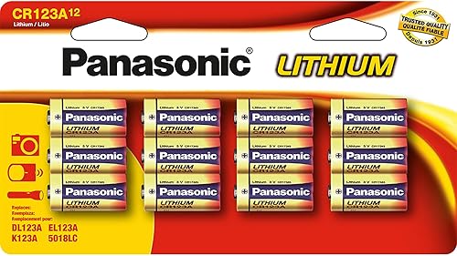 Panasonic Energy Corporation CR-123PA/12B CR123A Lithium Batteries, Pack of 12