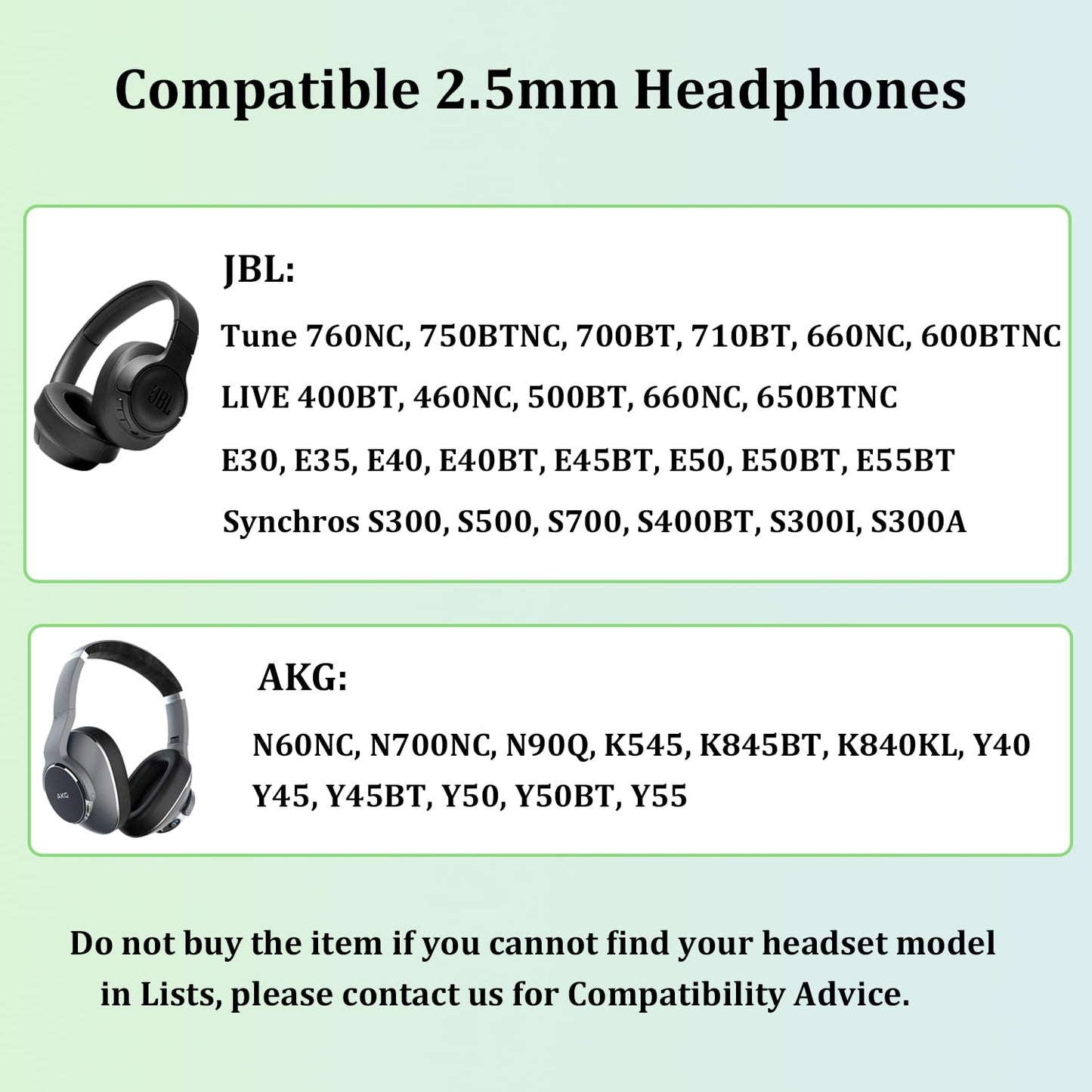 3.5mm to 2.5mm Audio Cable for JBL Headphones, Replacement Aux Cord Compatible with JBL Tune 760NC 750BTNC 710BT 700BT 660NC Live 660NC 650BTNC 500BT…