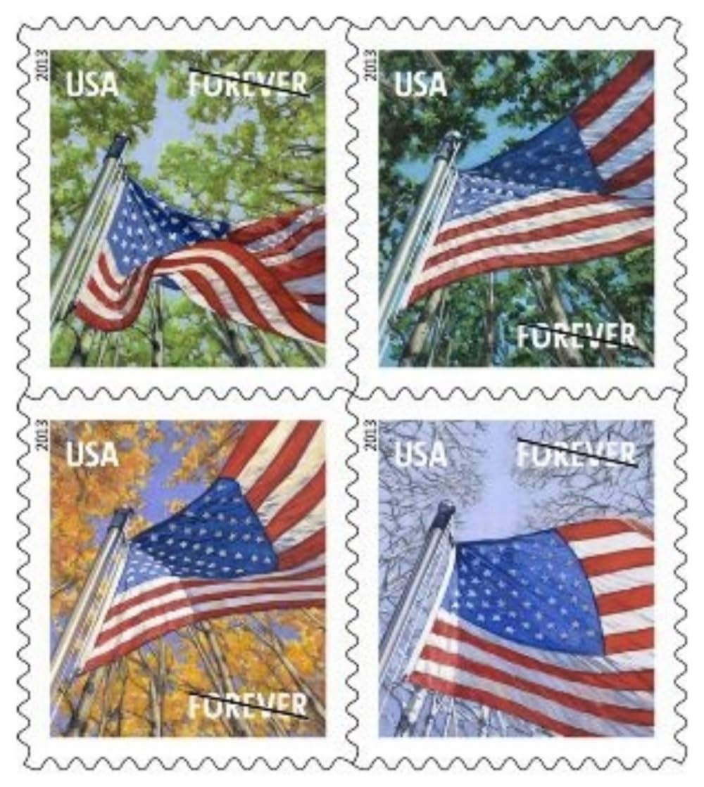 USPS Flags for All Seasons Forever Stamps 100 Stamps (5 Books of 20)