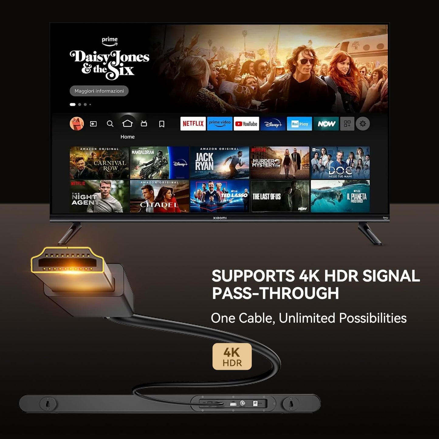 Miroir 3.1CH Dolby Atmos Soundbar for Smart TV, 390w Virtual Atomos Surround Sound & Wired Subwoofer, 4K HDR Passthrough, HDMI/eARC Home Theater