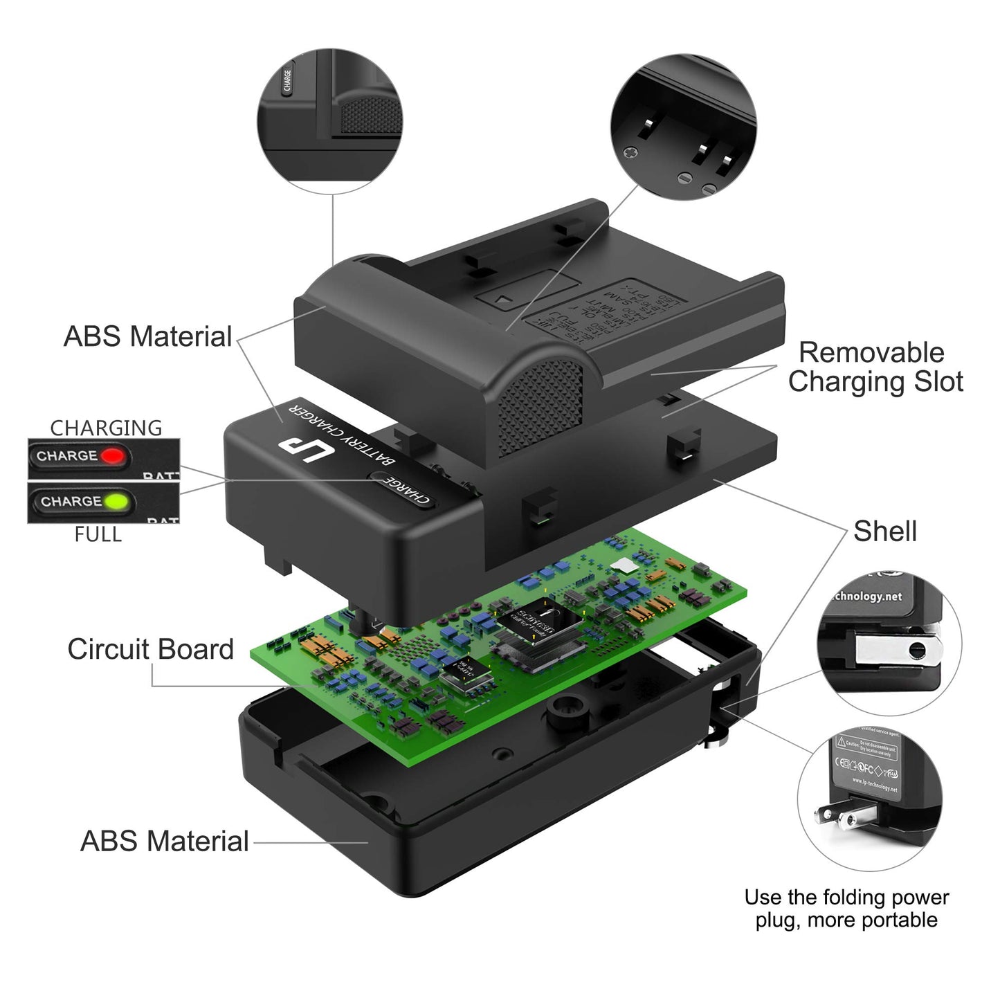 LP EN-EL3e Battery Charger Pack, Replacement for Nikon EN EL3e, EL3, EL3a, MH-18, MH-18a, MH-19, Compatible with Nikon D700, D300s, D300, D200, D100