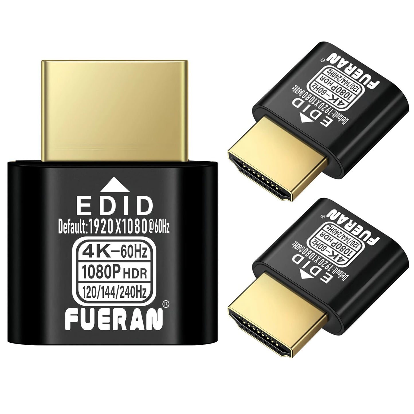 FUERAN NEW HDMI Dummy Plug 4K HDR,4K@60Hz?1440P@120/144Hz?1080P@120/144/240Hz?edid Emulator Virtual Display Adapter,hdmi Headless