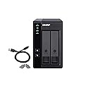 QNAP TR-002-A-US 2 Bay USB Type-C Direct Attached Storage (DAS) with Hardware RAID (Diskless)