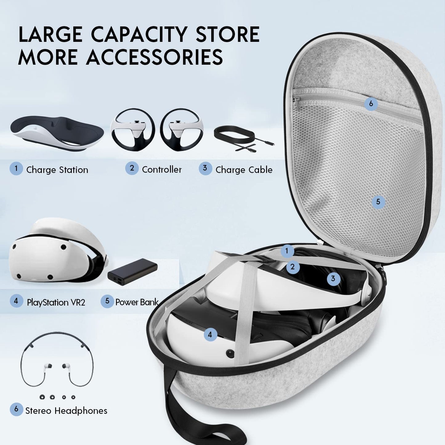 sarlar Hard Carrying Case Compatible with Playstation VR2 Gaming Headset and Touch Controllers Accessories, PS VR2 Portable Case Suitable for Travel