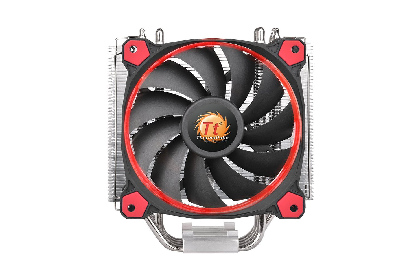 Thermaltake RIING Silent 150W LGA1200 AM4 Ready Intel/AMD 120mm High Airflow LED Fan CPU Cooler, Red, CL-P022-AL12RE-A