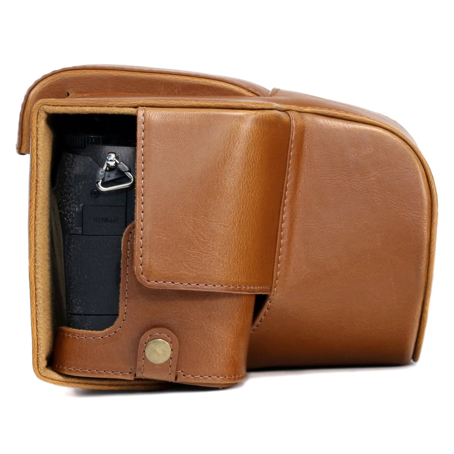 MegaGear Sony Cyber-Shot DSC-RX10 IV, DSC-RX10 III Ever Ready Leather Camera Case and Strap, with Battery Access - Light Brown - MG762