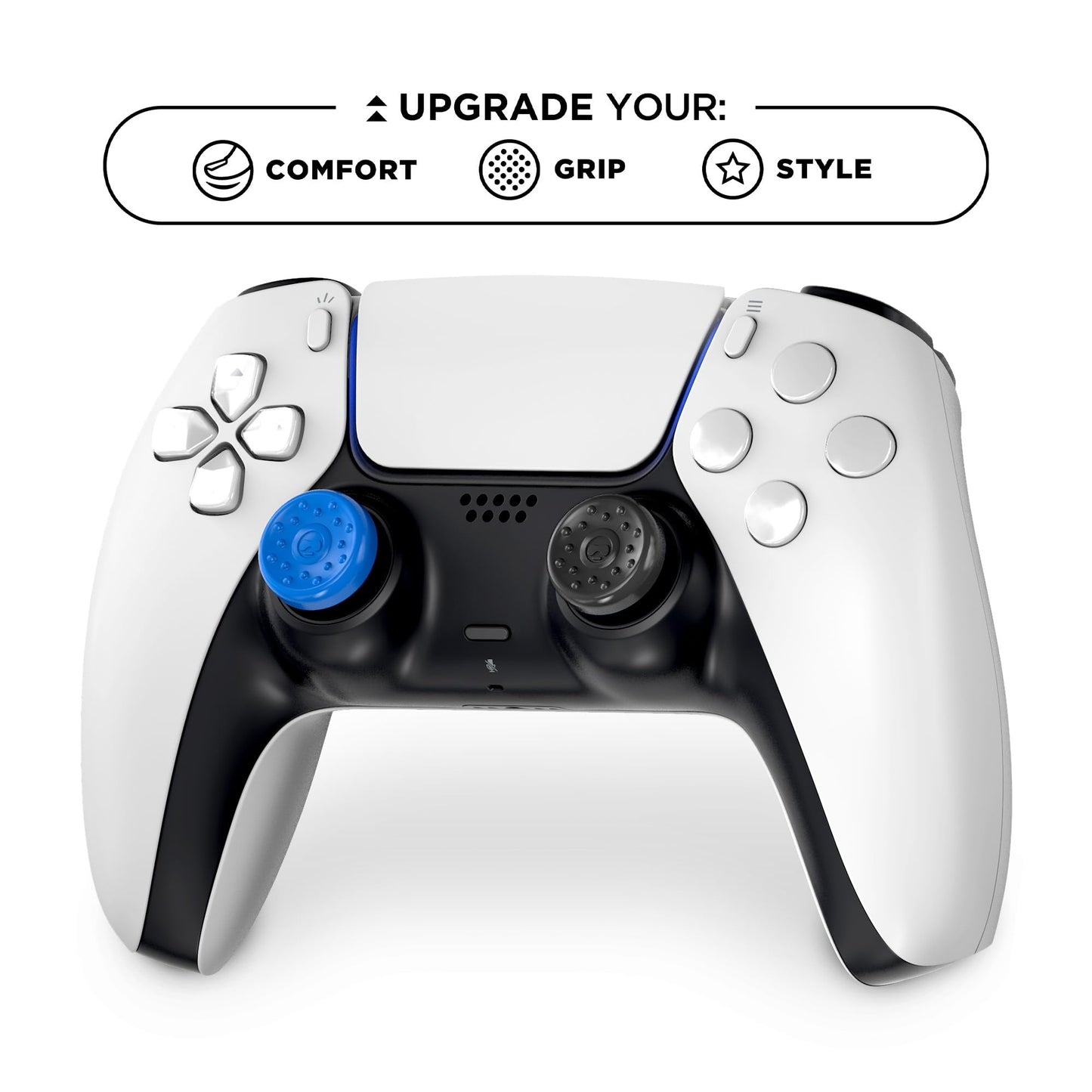 KontrolFreek No-Slip Thumb Grips for PlayStation 5 (PS5) and PlayStation 4 (PS4) Controller | 4 Pack | Blue and Black