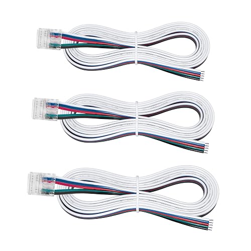 Armacost Lighting 5 Pin COB RGB+W 48" Tape to Wire LED Strip Light Connectors, 3 Pack 761821N