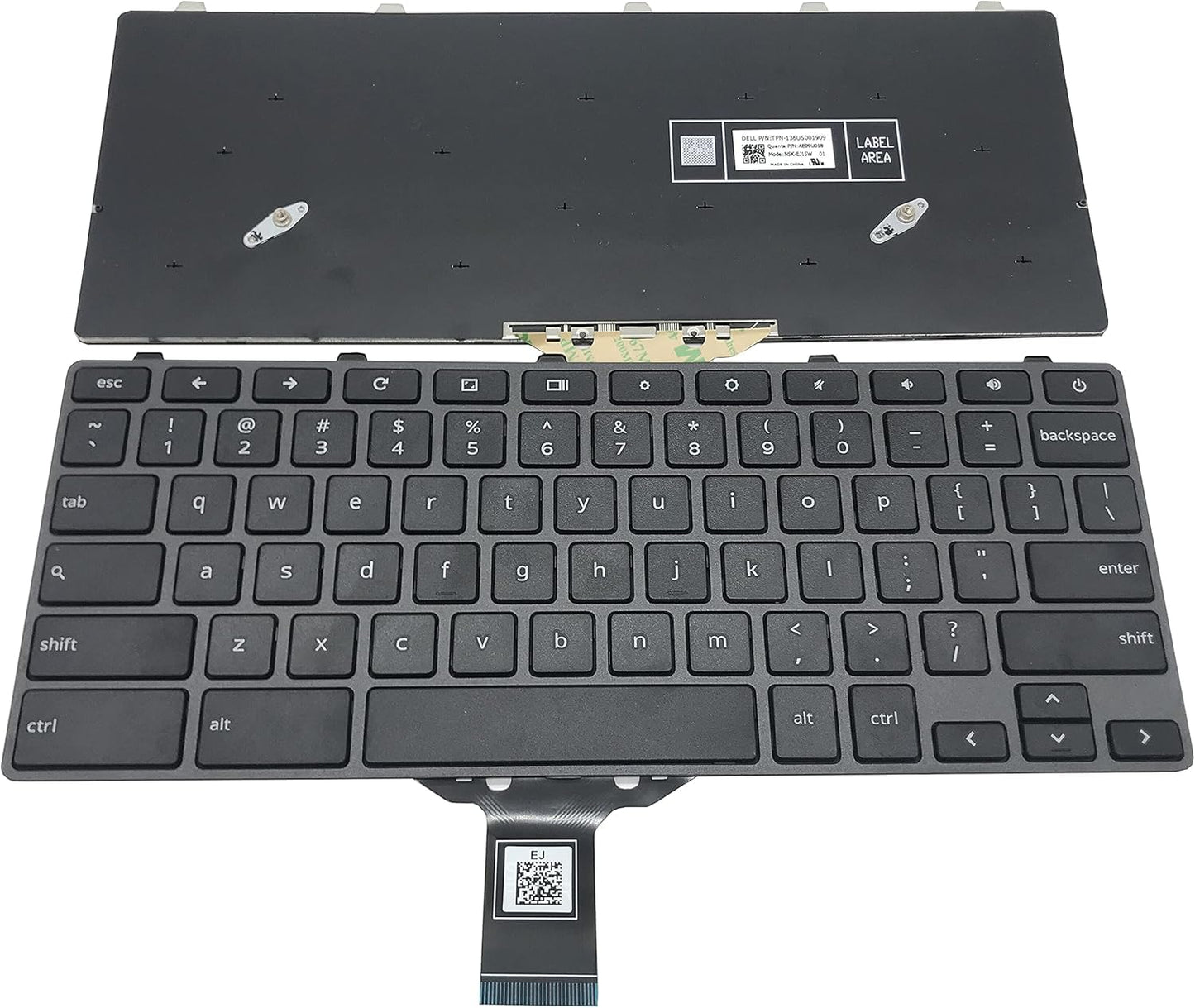 Dell Chromebook 11 Keyboard Replacement 3100/3110/3120/5190 Series (Model 005PY8 00D2DT 03G0H0 PK132FG3A00 SG-92620-XUA) | US Layout with Power Key