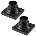 Faymart lighting 2-Pack Square Anchor Base for Post Mounted Outdoor Lamps Aluminum Alloy Pedestal Mount Base for Stone Walls, Matte Black 6x6 Post Cap