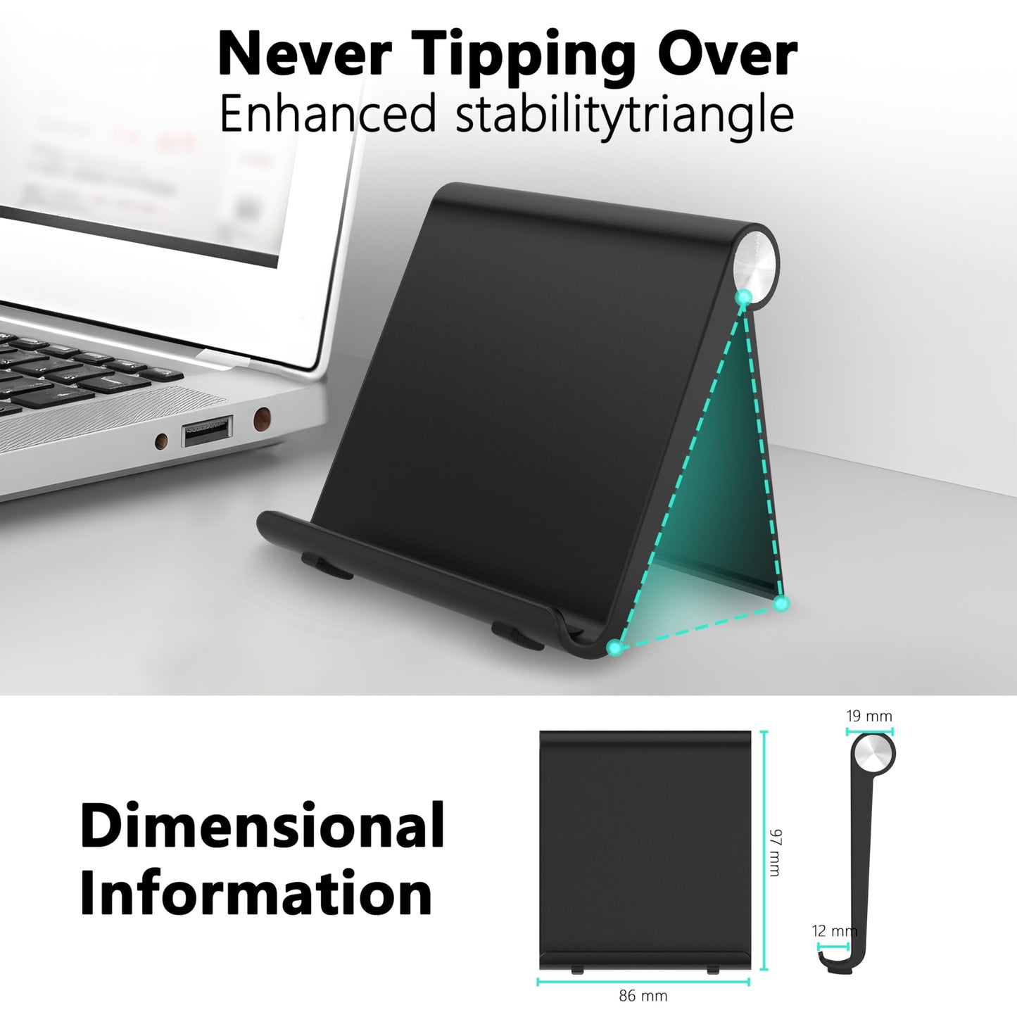 HZZADZXW Cell Phone Foldable Stand for Desk, Portable Cell Phone Holder, Adjustable Tablet Dock, Office Desk Accessories for iPhone 17 16 15 14 13 Pro