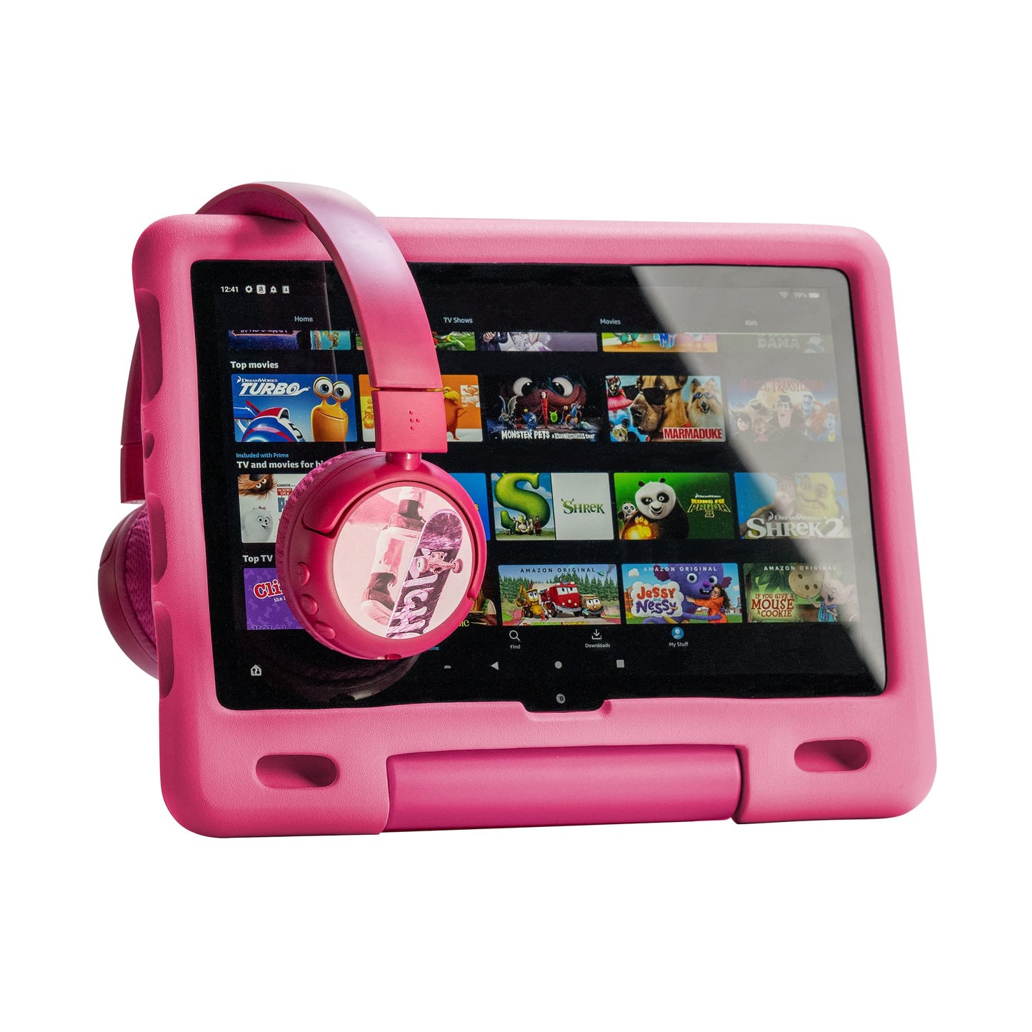 Made for Amazon Bluetooth Kids Headphones with Boom Microphone Age (7-12) | Pink