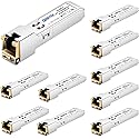 QINIYEK 10/100/1000BASE-T Copper SFP Ethernet Module, Gigabit SFP to RJ45 Mini-GBIC Transceiver for Cisco, Mikrotik, Netgear, Supermicro, up to 100m