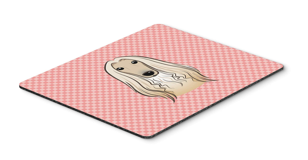 Caroline's Treasures BB1244MP Checkerboard Pink Afghan Hound Mouse Pad, Hot Pad or Trivet for Home Office Gaming Working Computers Laptop Mouse