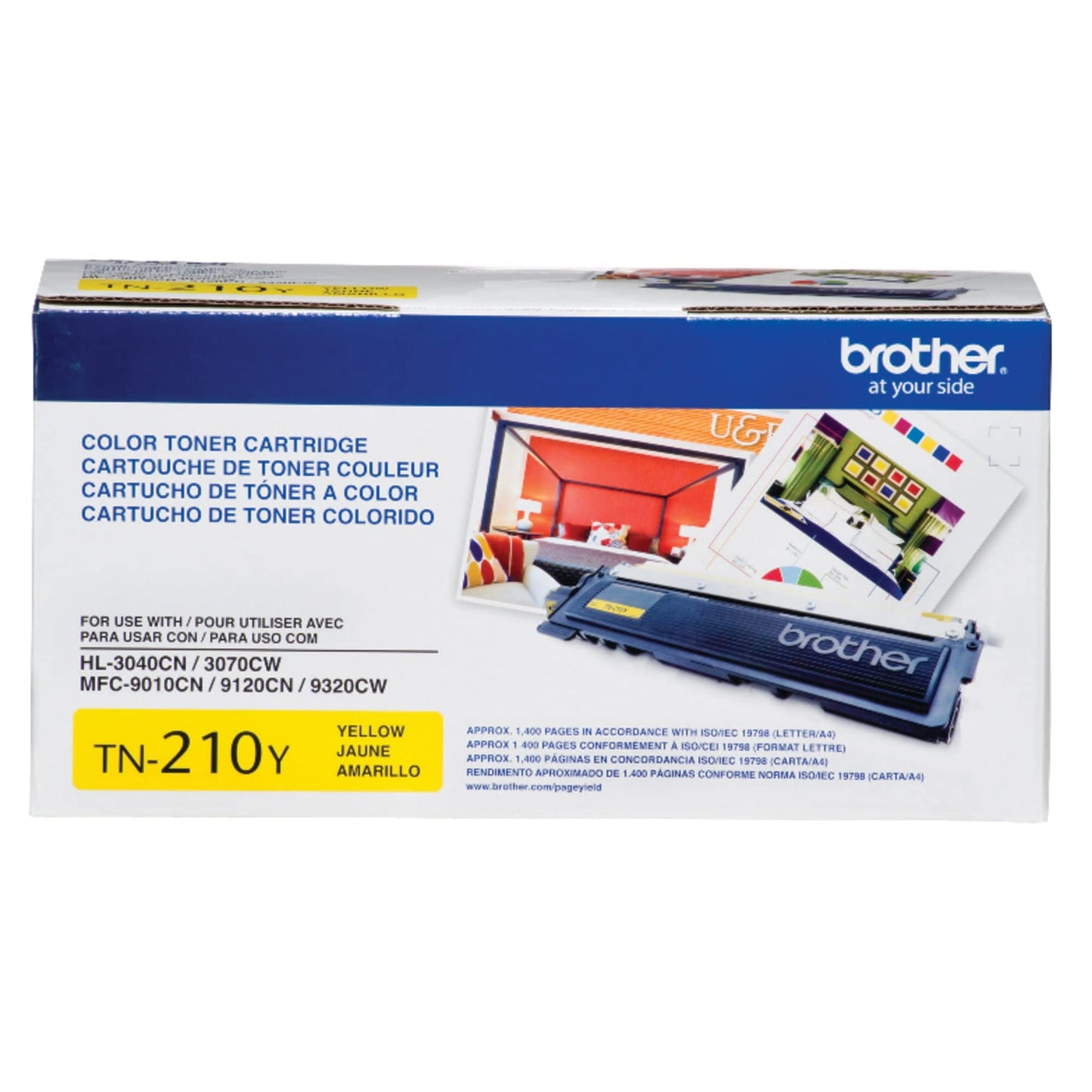 Brother Genuine TN210Y Color Laser Yellow Toner Cartridge, (Package May Vary)