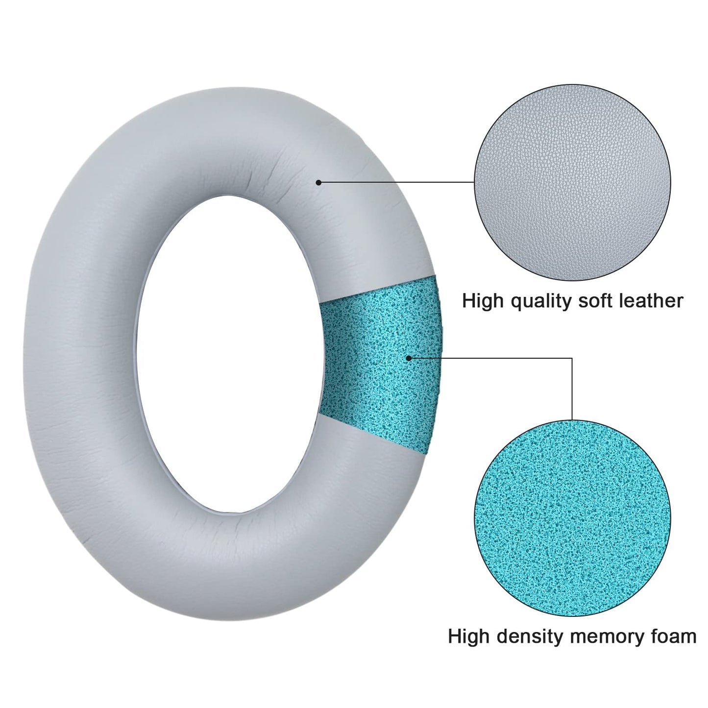 Replacement Ear Pads for Bose QuietComfort 35 35 II 15 25(qc 35 25 15/QC35 ii), Headphone Ear Covers, High Density Memory Cotton, Soft Leather
