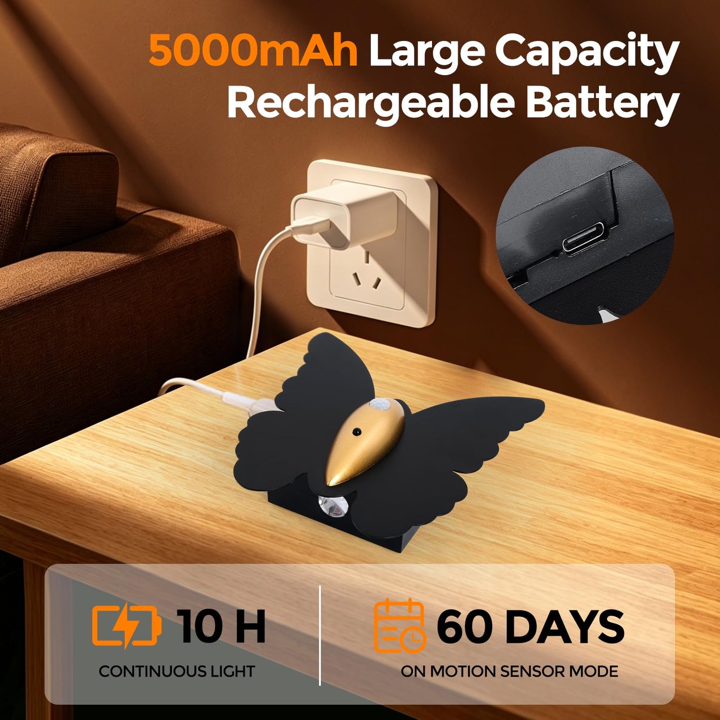 Mille Lucciole 5000mAh Battery Operated Motion Sensor Wall Sconce, Dimmable