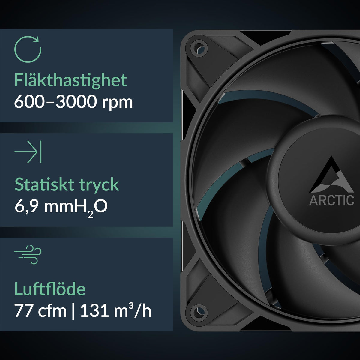 ARCTIC Freezer 36-S - CPU cooler for Intel & AMD, single tower, pressure-optimized 120 mm P12 Pro fan, 600-3000 rpm, fluid dynamic bearing, incl. MX-7