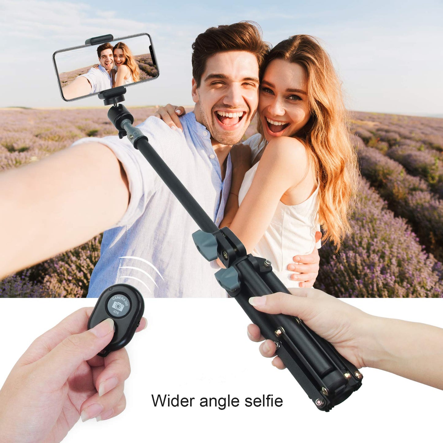 Selfie Stick Tripod LINCO Lincostore Lightweight Portable Phone Tripod Professional Heavy Duty with Bluetooth Wireless Remote for Apple Android