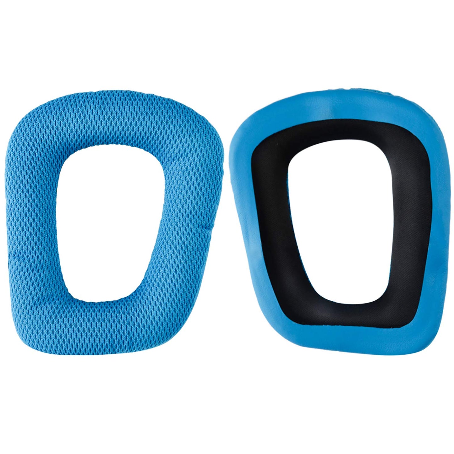 Geekria Mesh Fabric Replacement Ear Pads for Logitech G930, G430, G432, G332, G35, F450 Headphones Ear Cushions, Repair Parts with Video Guide (Blue)