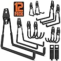 Garage Hooks, 12 Pack Wall Storage Hook Includes 2 Extension Cord Holder, Utility Organization, Heavy Duty Wall Mount Hangers for Hanging Bike